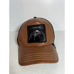 Goorin Bros The Farm Hat Deadly Spider Black Widow Cap Snapback Leather Trucker